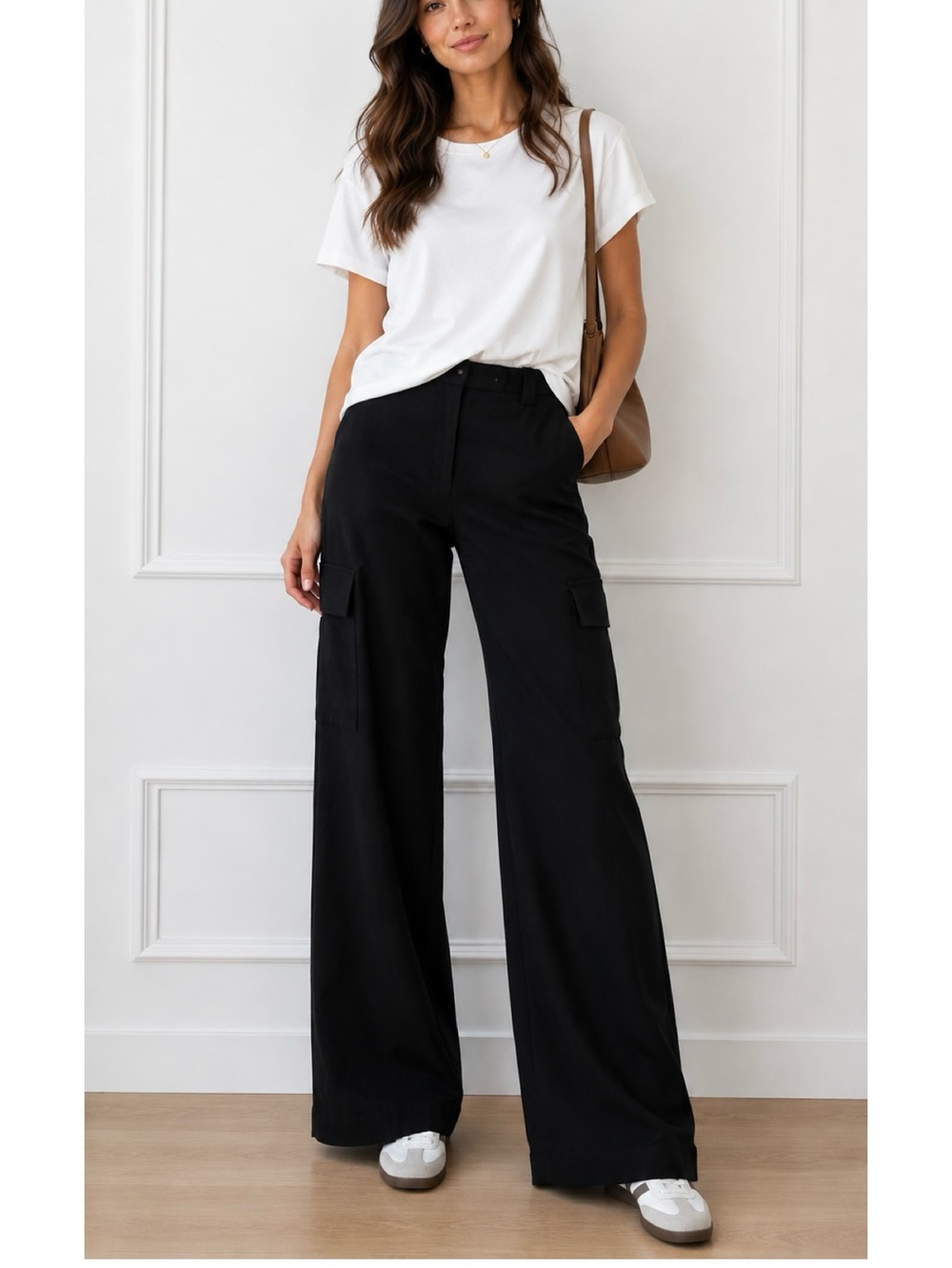 House of Harlow 1960 Black Wide-Leg Cargo Trousers